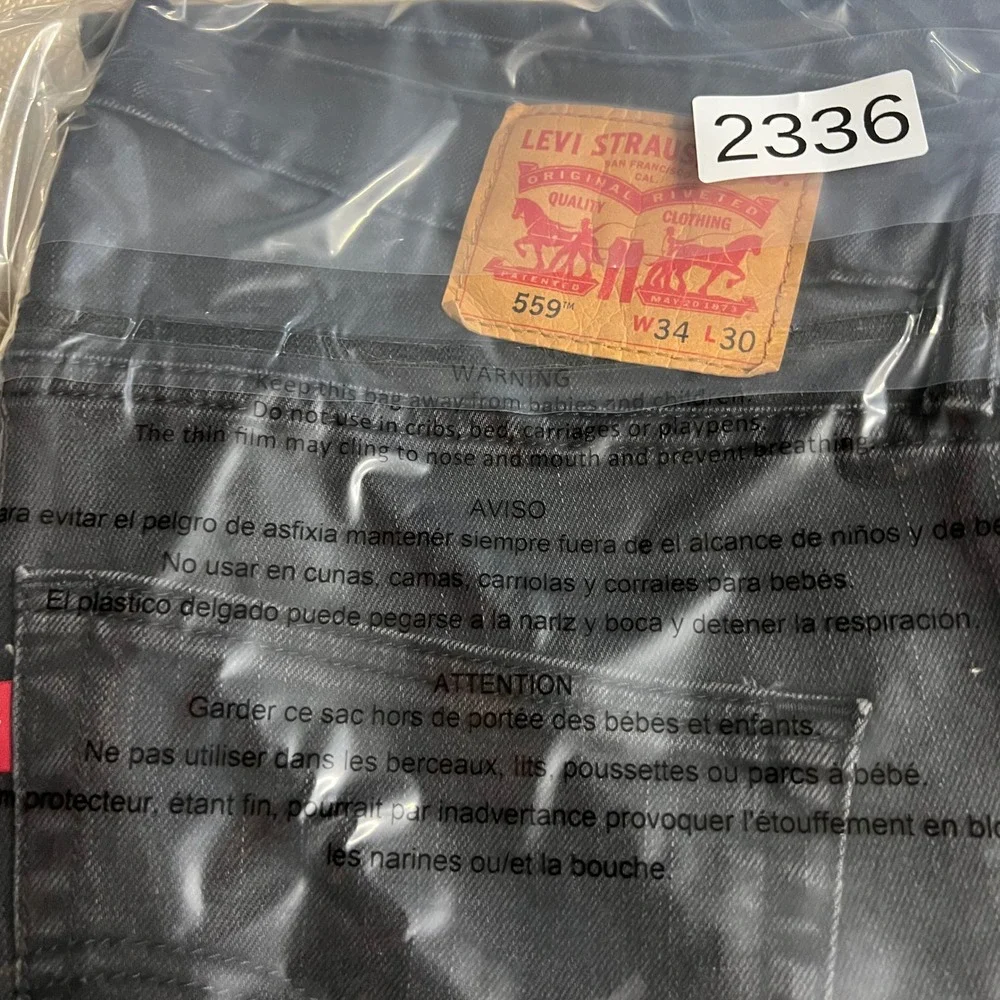 Levis 559 Relaxed Straight Jeans Mens W34 L30 Grey Denim Pants 00559-0239